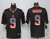 Nike Cincinnati Bengals 9 Burrow USA Flag Fashion Black Vapor Untouchable Limited Jersey,baseball caps,new era cap wholesale,wholesale hats